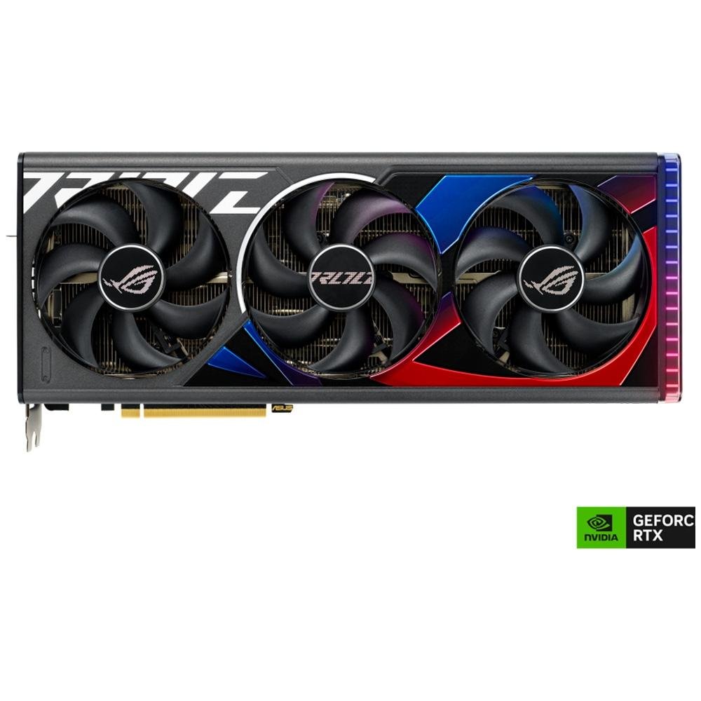 ASUS RTX 4090 ヒートシンク　3連　ファン　バックプレート　LED Placa de Vídeo RTX 4090 | KaBuM!