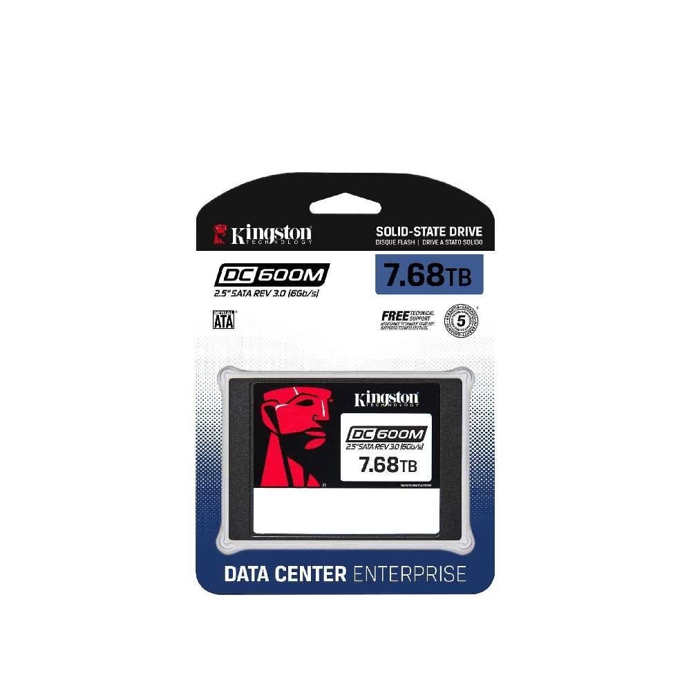 SSD Kingston DC600M Mixed-Use, 7.68 TB, SATA III, 2.5", Leitura: 560 MB/s, Gravação: 530 MB/s, para Servidor, Preto - SEDC600M/7680G