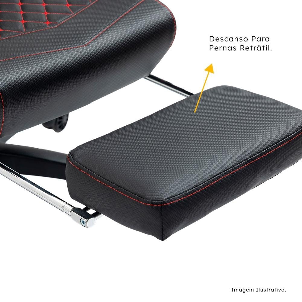 Cadeira Gamer KBM! GAMING Tempest CG600, Preta e Vermelho, Com Almofadas, Descanso Para Pernas Retrátil, Reclinável - KGCG600PTVM
