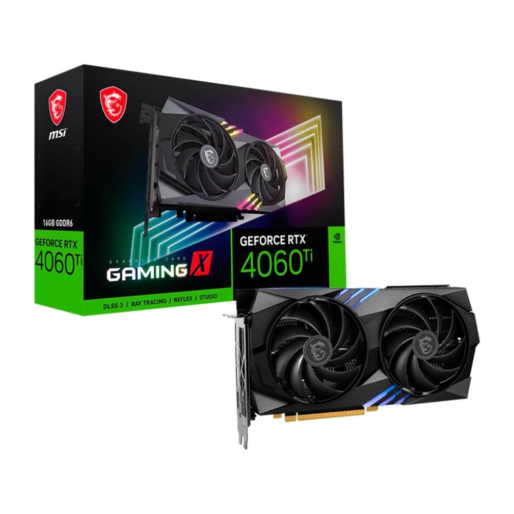 【本体のみ】MSI GeForce RTX 4060 Ti 16G Placa de Vídeo RTX 4060 TI GAMING X | KaBuM!