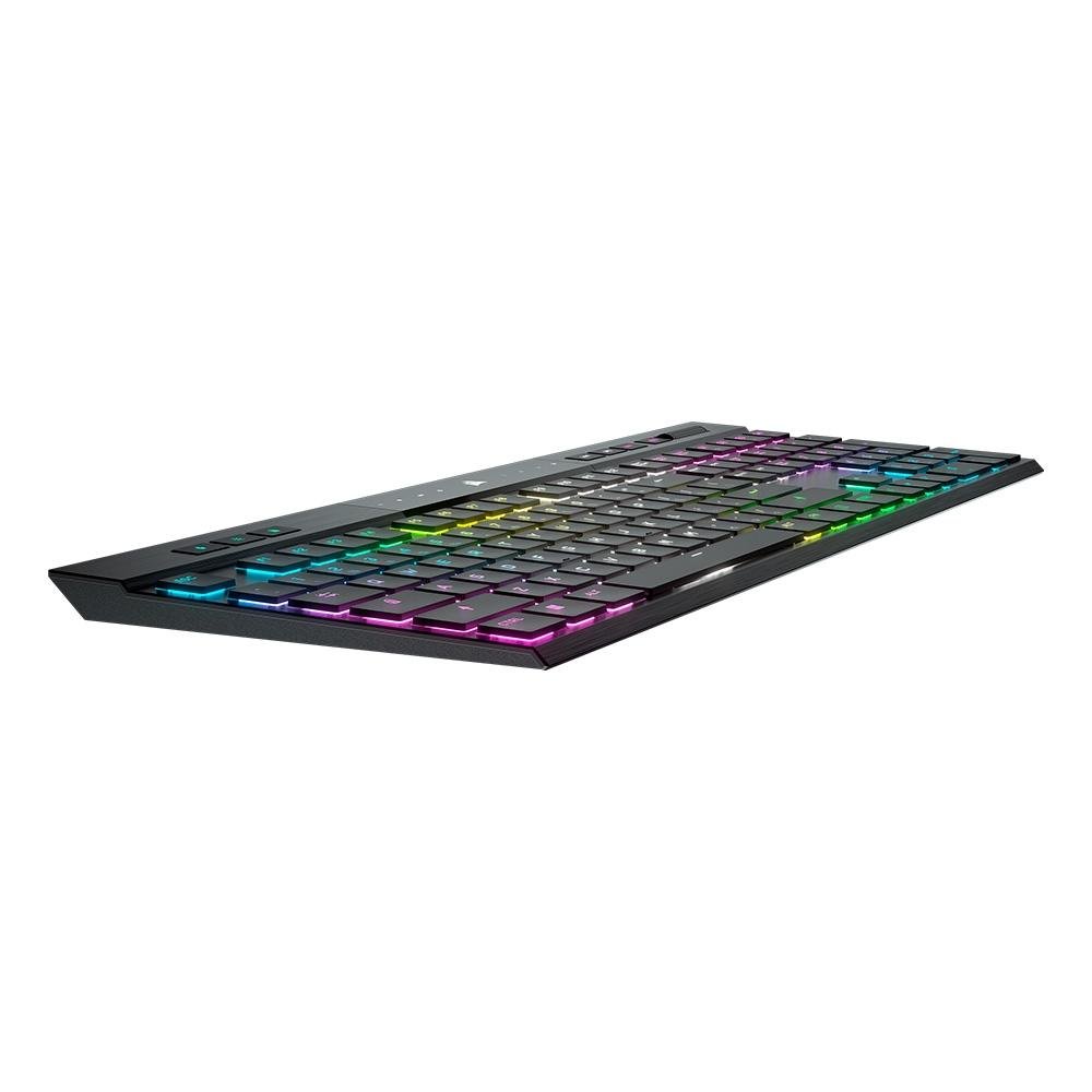 Teclado Sem Fio Mecânico Gamer Corsair K100 Air, RGB, Cherry MX Ultra, USB 3.0 Tipo-A, 100% Anti-Ghosting, US, Preto - CH-913A01U-NA