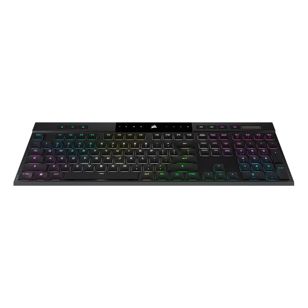 Teclado Sem Fio Mecânico Gamer Corsair K100 Air, RGB, Cherry MX Ultra, USB 3.0 Tipo-A, 100% Anti-Ghosting, US, Preto - CH-913A01U-NA