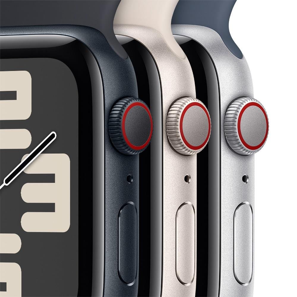Apple Watch SE GPS + Cellular, Caixa Estelar de Alumínio de 44mm, Pulseira Esportiva Estelar, Tamanho M/G, Neutro em Carbono - MRGX3BZ/A