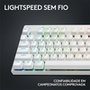 Teclado Gamer Sem Fio Logitech G Pro X com design TKL, Layout US, RGB LIGHTSYNC e Switch Exclusivo GX Brown Tactile, Branco - 920-012143
