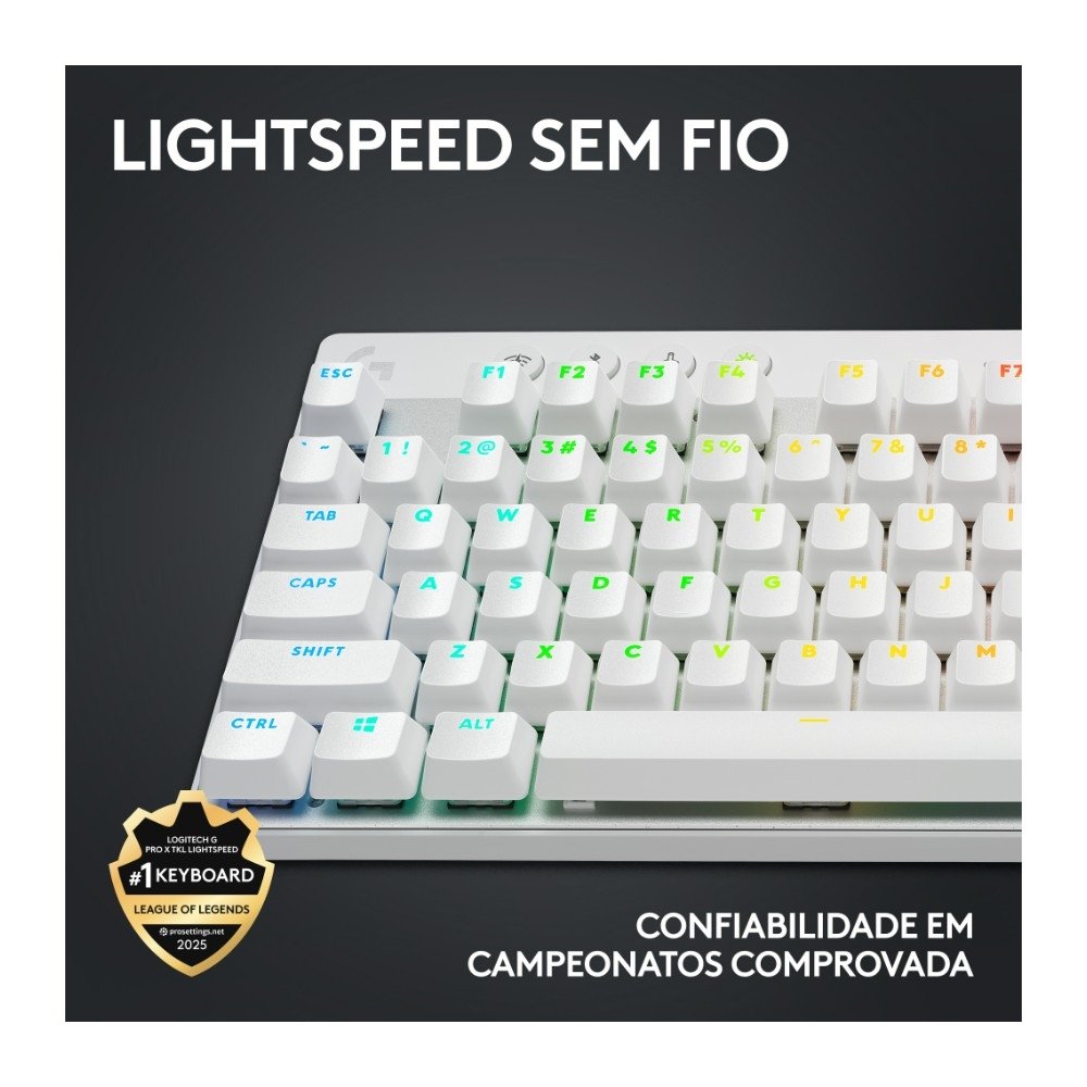 Teclado Logitech G Pro X TKL Branco | KaBuM!