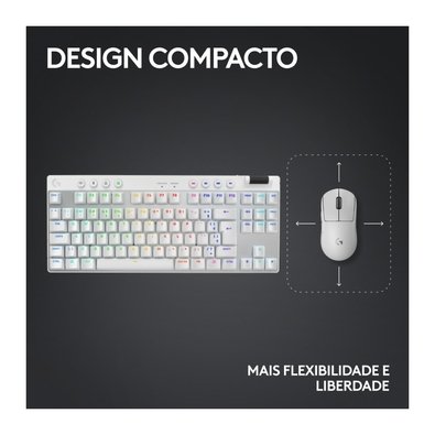 Teclado Logitech G Pro X TKL Branco | KaBuM!