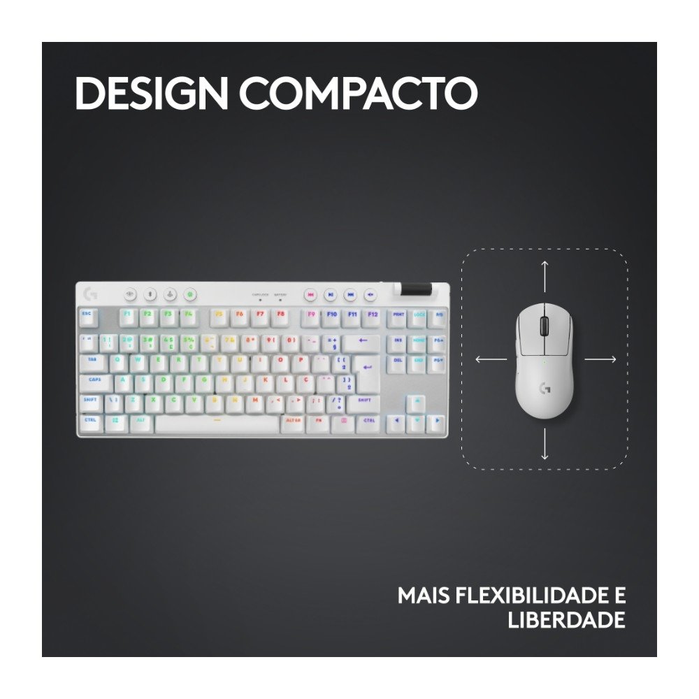 Teclado Logitech G Pro X TKL Branco | KaBuM!