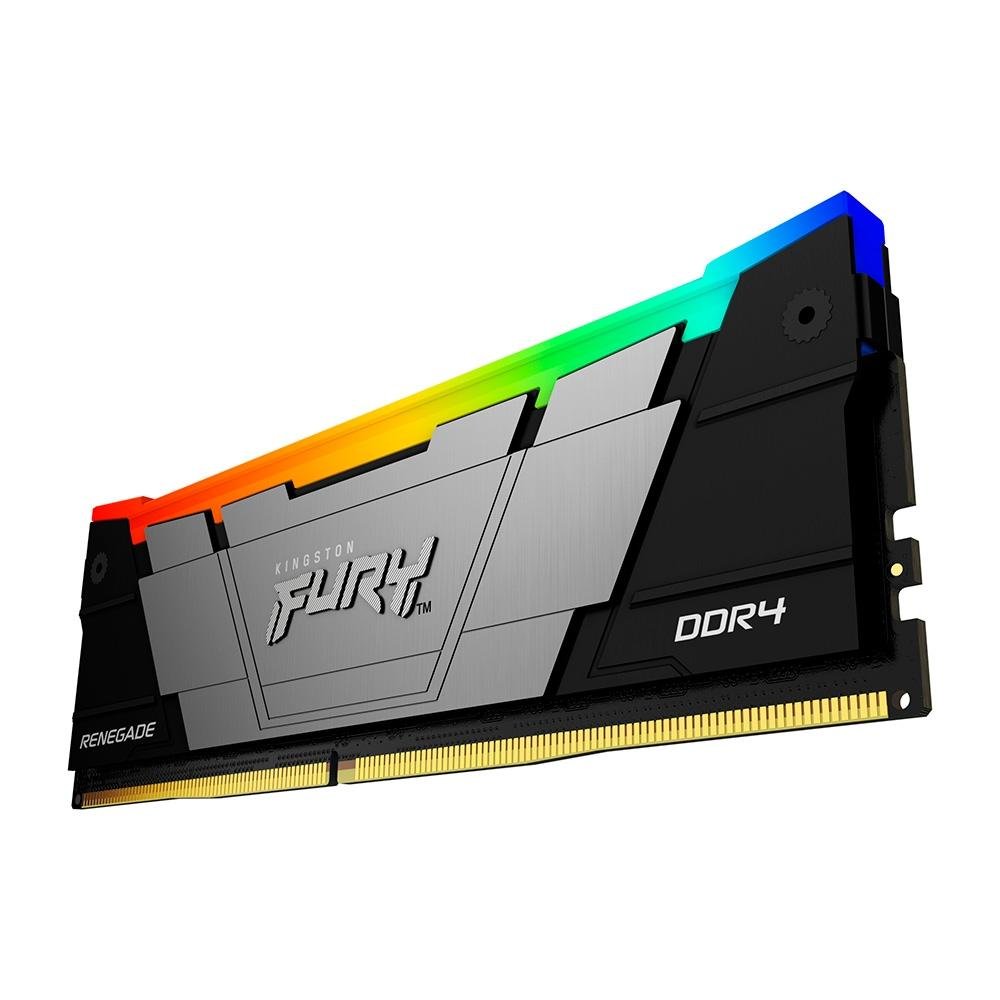 Memória RAM Kingston Fury Renegade RGB, 16GB, DDR4, 3200MHz, CL16, Preto - KF432C16RB12A/16 Memória RAM Kingston Fury Renegade RGB, 16GB, DDR4, 3200MHz, CL16, Preto - KF432C16RB12A/16