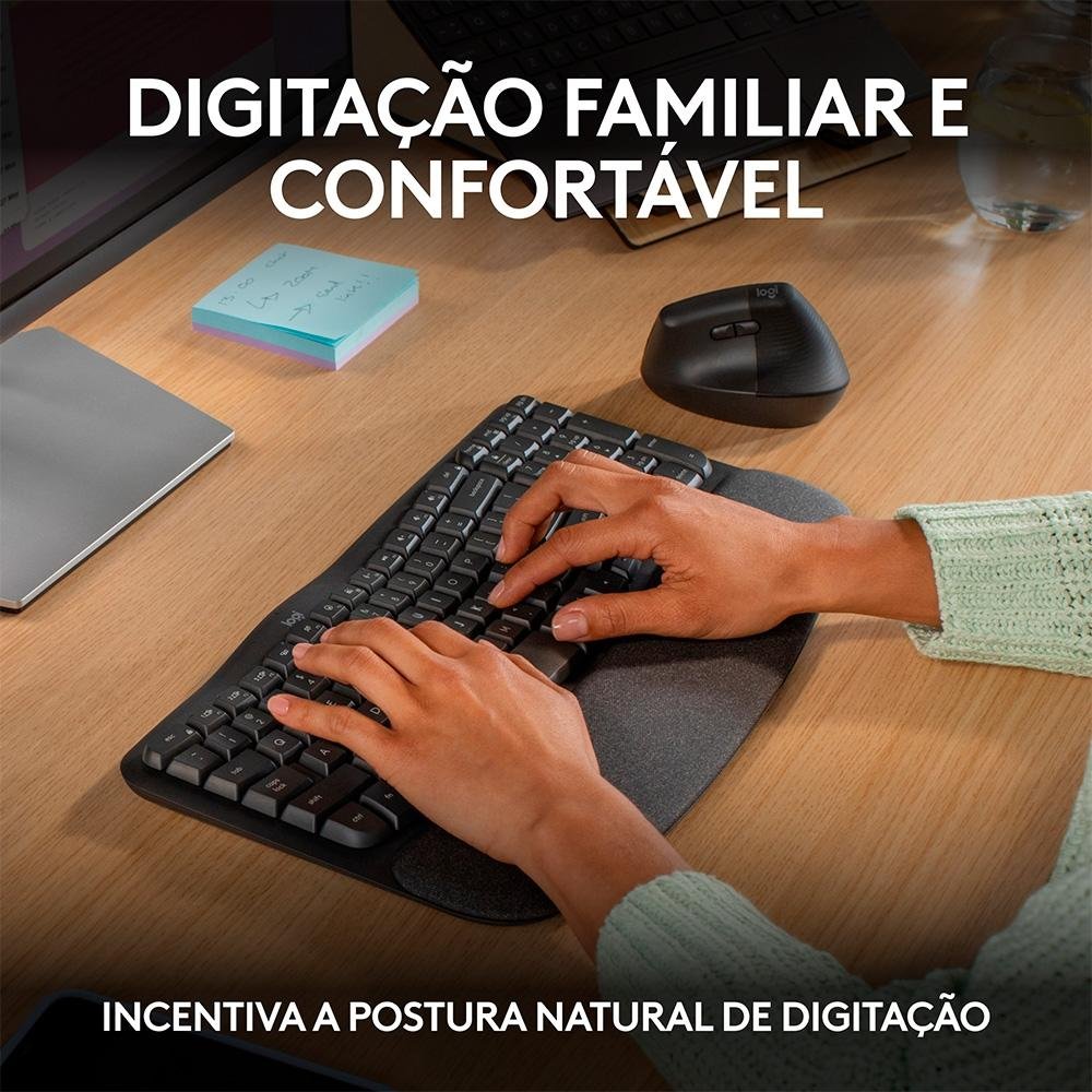 Teclado Sem Fio Logitech Wave Keys | KaBuM!