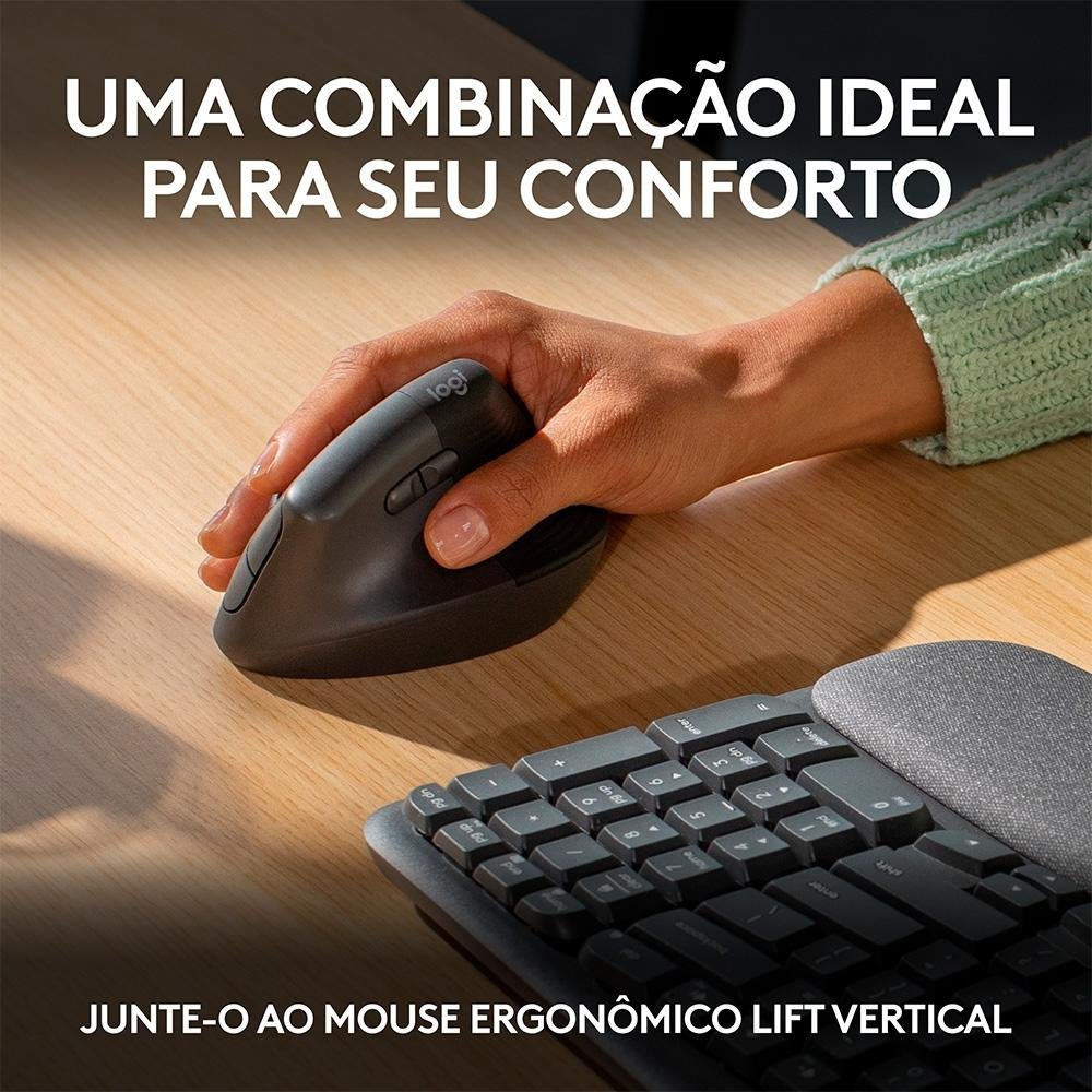 Teclado Sem Fio Logitech Wave Keys | KaBuM!