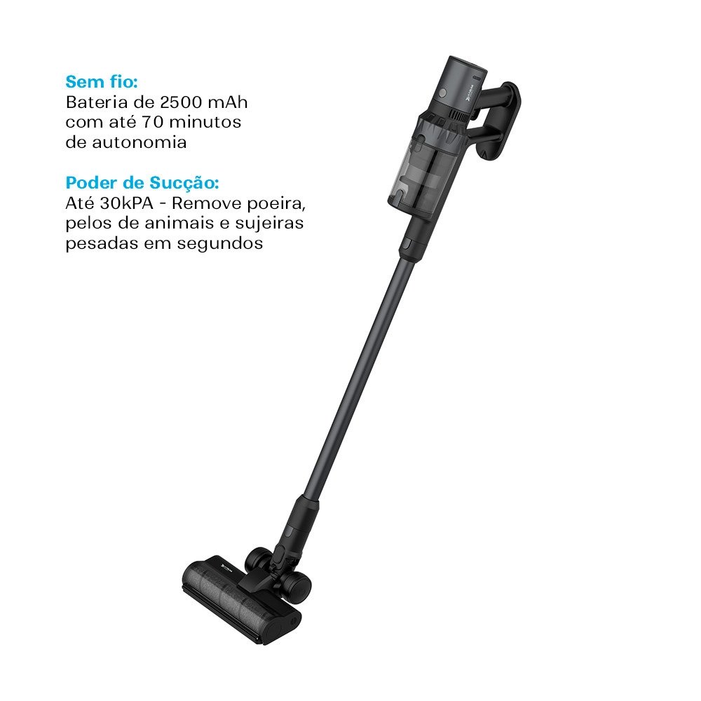 Aspirador de Pó Vertical Sem Fio KABUM! smart Lite, 2 em 1, 500W, Bivolt, 500ml, Preto - KSAV200PT Aspirador de Pó Vertical Sem Fio KABUM! smart Lite, 2 em 1, 500W, Bivolt, 500ml, Preto - KSAV200PT