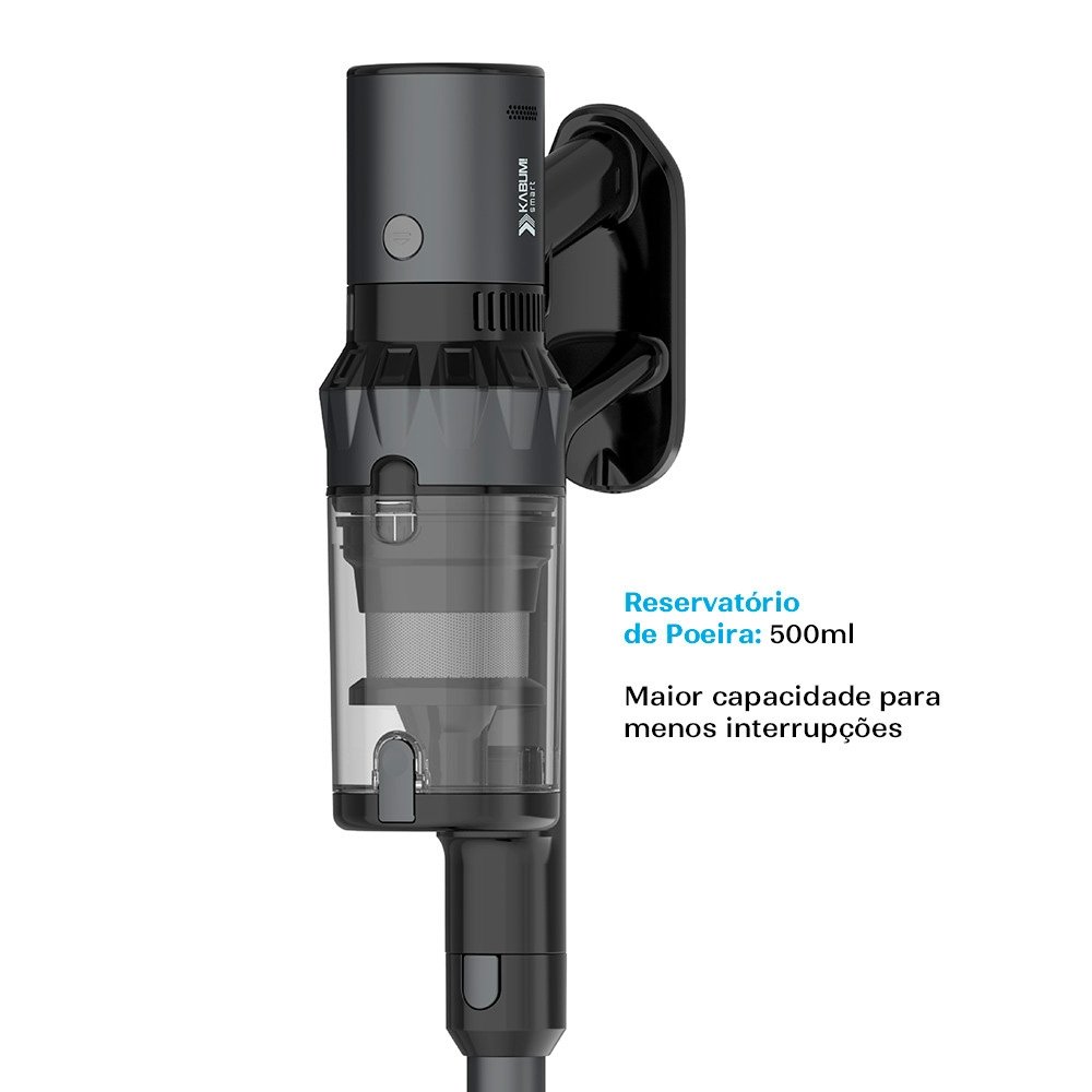 Aspirador de Pó Vertical Sem Fio KABUM! smart Lite, 2 em 1, 500W, Bivolt, 500ml, Preto - KSAV200PT Aspirador de Pó Vertical Sem Fio KABUM! smart Lite, 2 em 1, 500W, Bivolt, 500ml, Preto - KSAV200PT