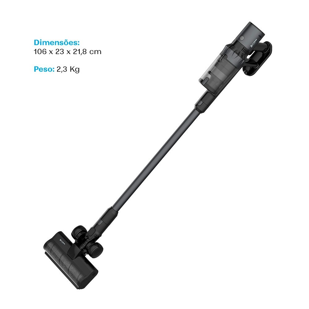 Aspirador de Pó Vertical Sem Fio KABUM! smart Lite, 2 em 1, 500W, Bivolt, 500ml, Preto - KSAV200PT Aspirador de Pó Vertical Sem Fio KABUM! smart Lite, 2 em 1, 500W, Bivolt, 500ml, Preto - KSAV200PT