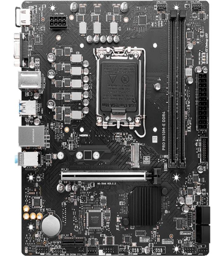 Placa-Mãe MSI Pro H610M-E DDR4, Intel LGA 1700, M-ATX, DDR4, Preto - PRO H610M-E DDR4