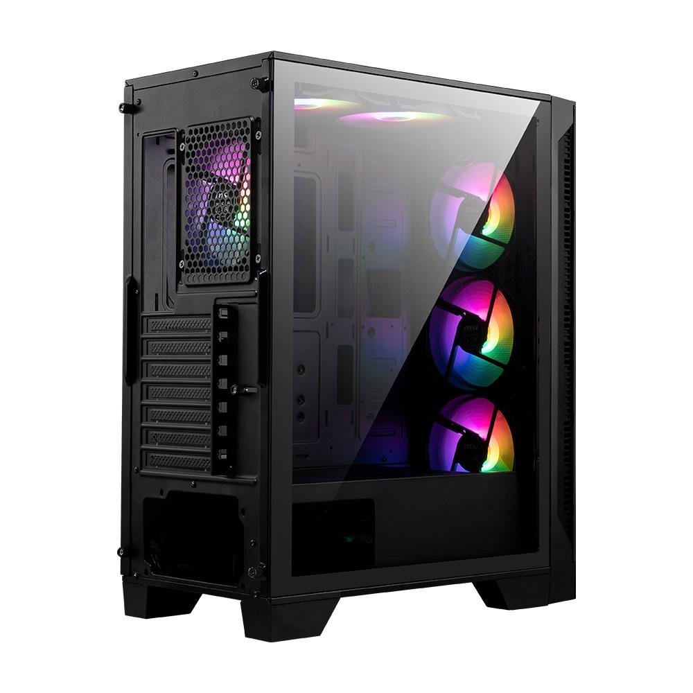 Gabinete Gamer MSI MAG Forge 120A Airflow, Mid Tower, Lateral em Vidro, 6x FANs RGB, ATX, Preto - 306-7G23A21-809 Gabinete Gamer MSI MAG Forge 120A Airflow, Mid Tower, Lateral em Vidro, 6x FANs RGB, ATX, Preto - 306-7G23A21-809