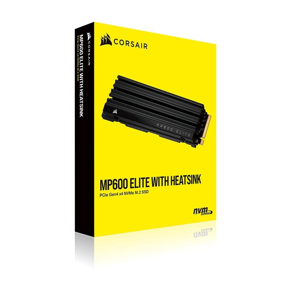 SSD Corsair MP600 Elite, 2TB, M.2 NVMe, Leitura 7000MB/s e Gravação 6500MB/s, Preto - CSSD-F2000GBMP600EHS