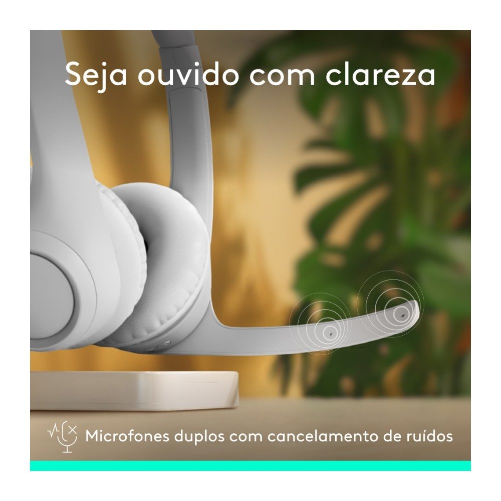 Headset Sem Fio Logitech Zone 300 Com Microfone com Cancelamento de Ruído, Conexão Bluetooth, Bateria Recarregável via USB-C, Branco- 981-001416 Headset Sem Fio Logitech Zone 300 Com Microfone com Cancelamento de Ruído, Conexão Bluetooth, Bateria Recarregável via USB-C, Branco- 981-001416
