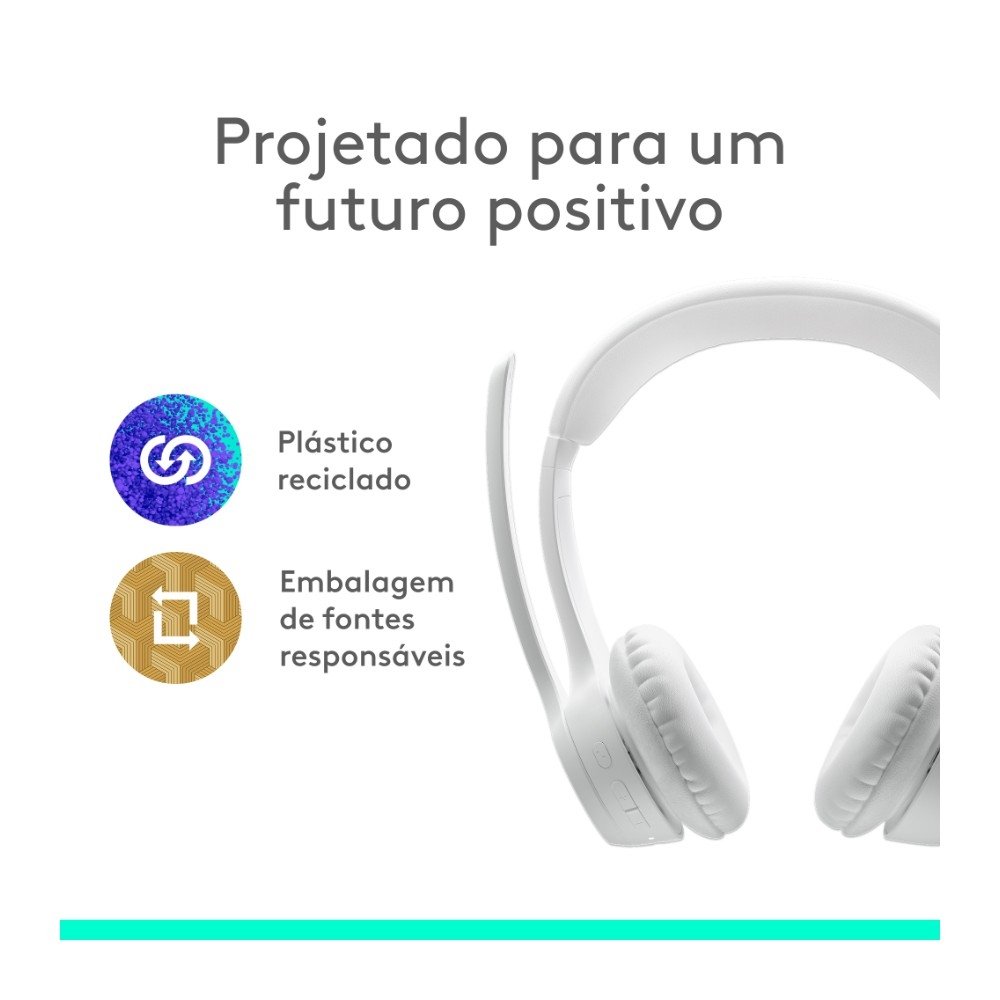 Headset Sem Fio Logitech Zone 300 Com Microfone com Cancelamento de Ruído, Conexão Bluetooth, Bateria Recarregável via USB-C, Branco- 981-001416 Headset Sem Fio Logitech Zone 300 Com Microfone com Cancelamento de Ruído, Conexão Bluetooth, Bateria Recarregável via USB-C, Branco- 981-001416