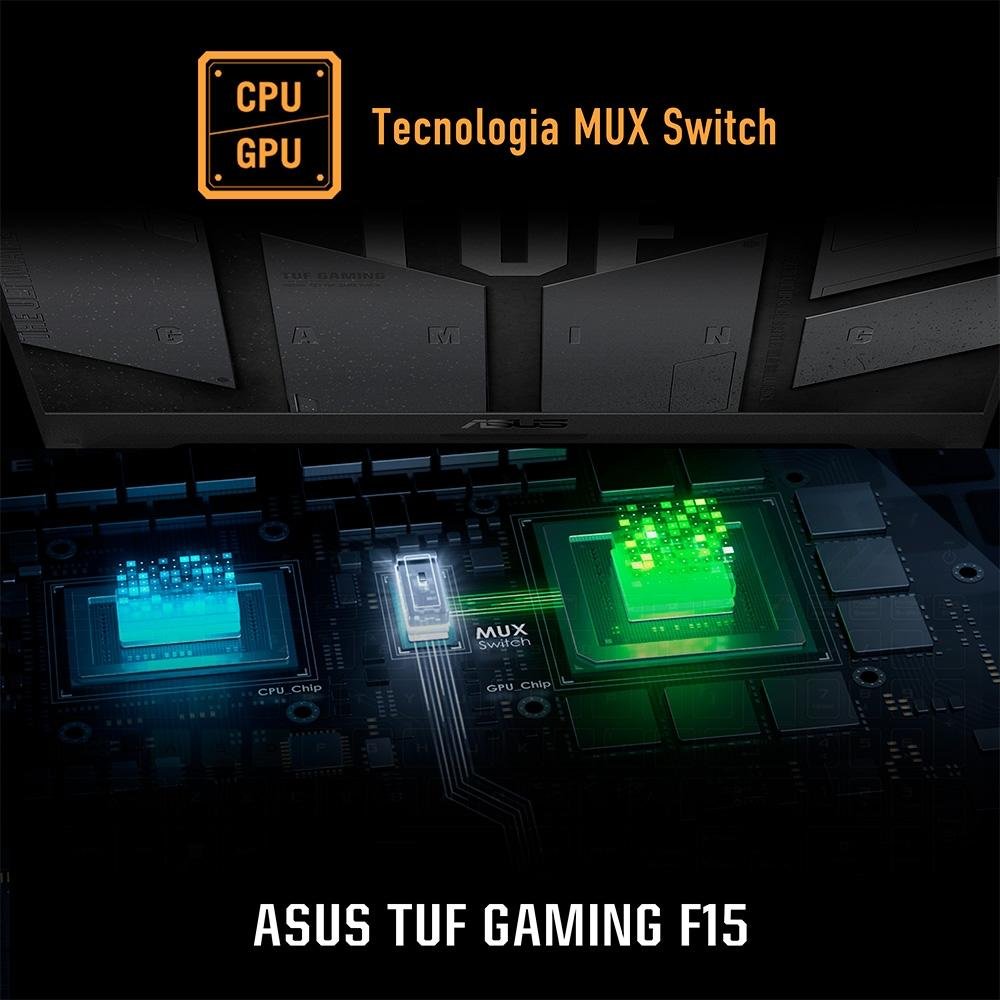 Notebook Gamer ASUS TUF Gaming F15 Intel Core i5 12500H, 16GB RAM, SSD 512GB, 15.6" FHD, RTX 3050, KeepOS, Mecha Gray - FX507ZC4-HN232