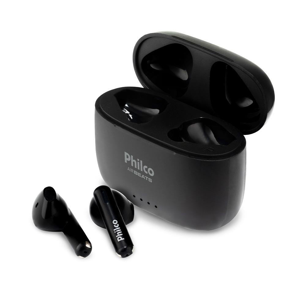 Fone de Ouvido Philco PFI200P Air Beats, Até 28hr de Bateria, Bluetooth 5.3, IPX4, Preto - PFI200P