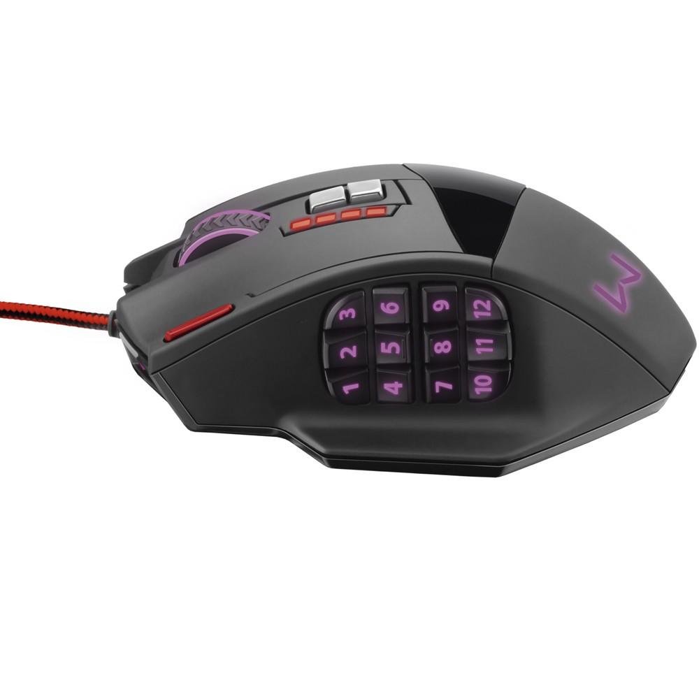 Mouse Gamer Warrior 4000DPI 18 botões Preto com LED - MO206