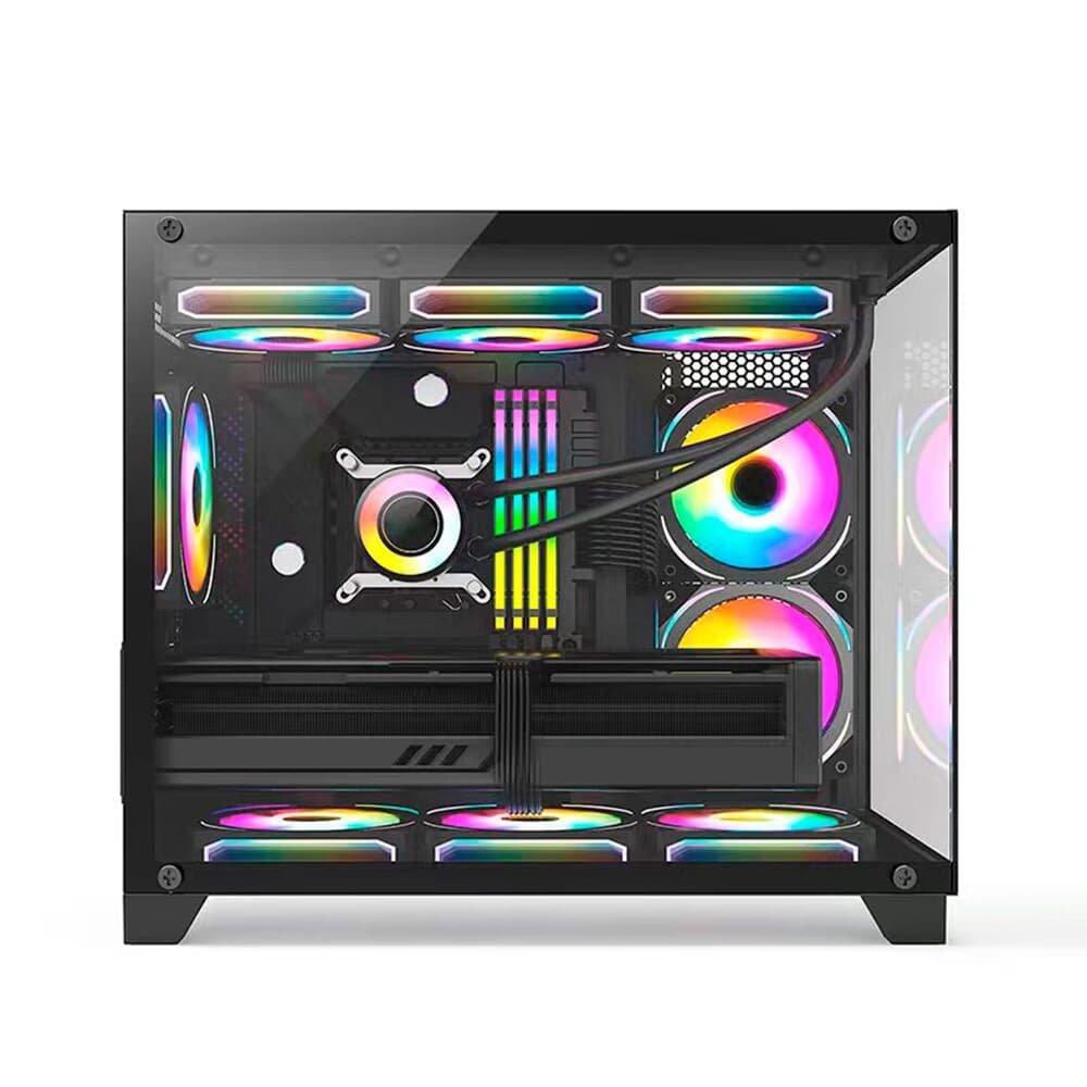 Gabinete Gamer Husky Dome 210, Mini Tower, M-ATX, Lateral e Frontal em Vidro, Sem FANs, Preto - HGN210PT Gabinete Gamer Husky Dome 210, Mini Tower, M-ATX, Lateral e Frontal em Vidro, Sem FANs, Preto - HGN210PT