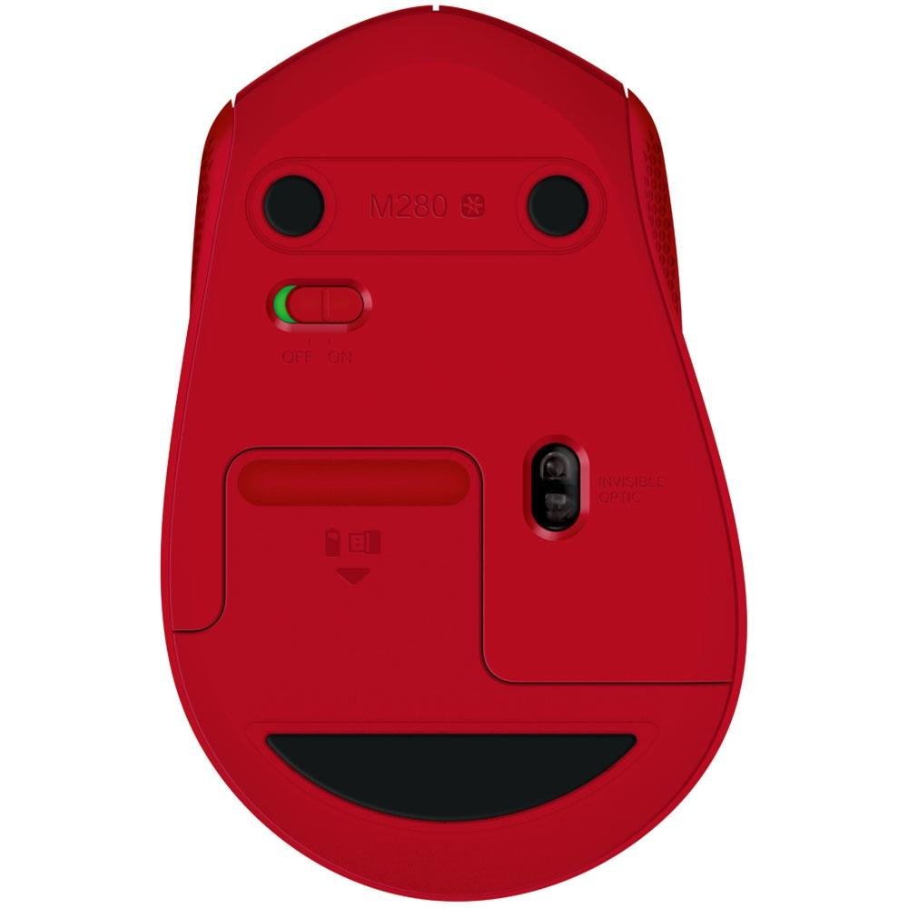 Mouse sem fio Logitech M280 com Conexão USB e Pilha Inclusa, Vermelho - 910-004286 Mouse sem fio Logitech M280 com Conexão USB e Pilha Inclusa, Vermelho - 910-004286