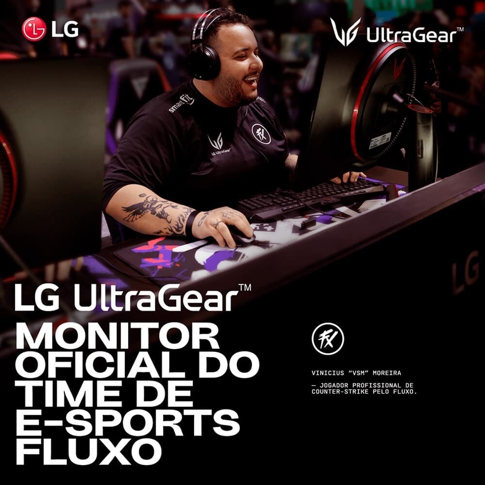 Monitor Gamer LG UltraGear 24", FHD, 180Hz, 1ms, IPS, DP e HDMI, HDR10, FreeSync, G-Sync - 24GS60F-B