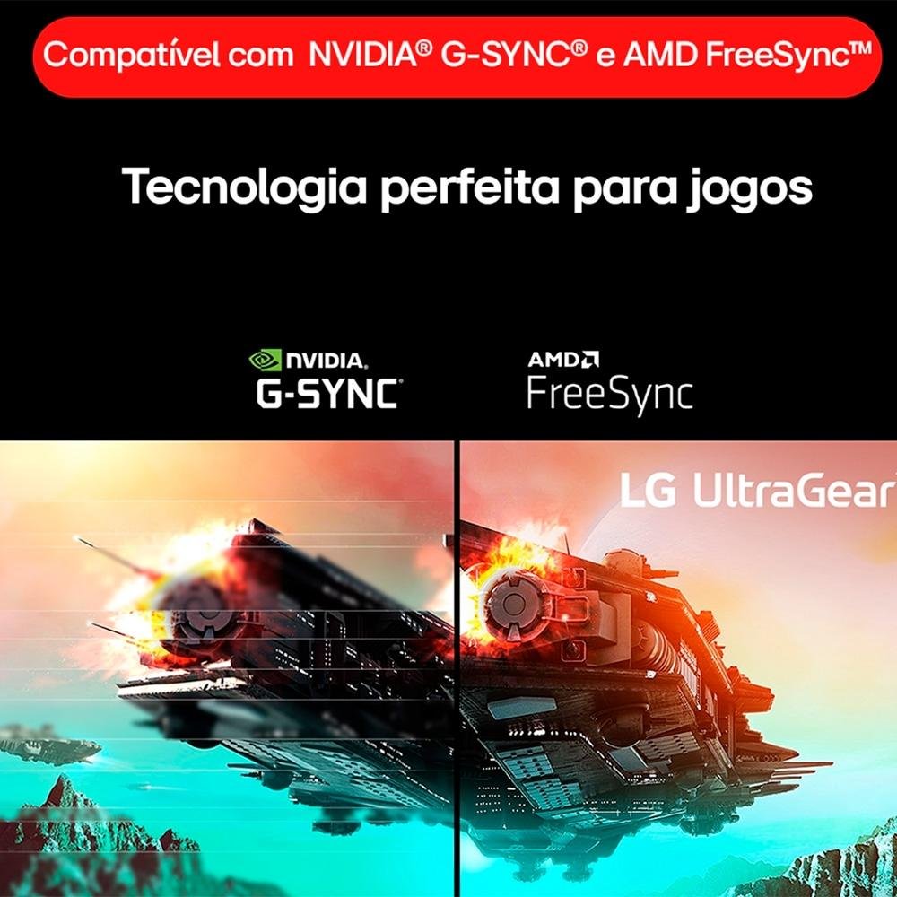 Monitor Gamer LG UltraGear 24", FHD, 180Hz, 1ms, IPS, DP e HDMI, HDR10, FreeSync, G-Sync - 24GS60F-B