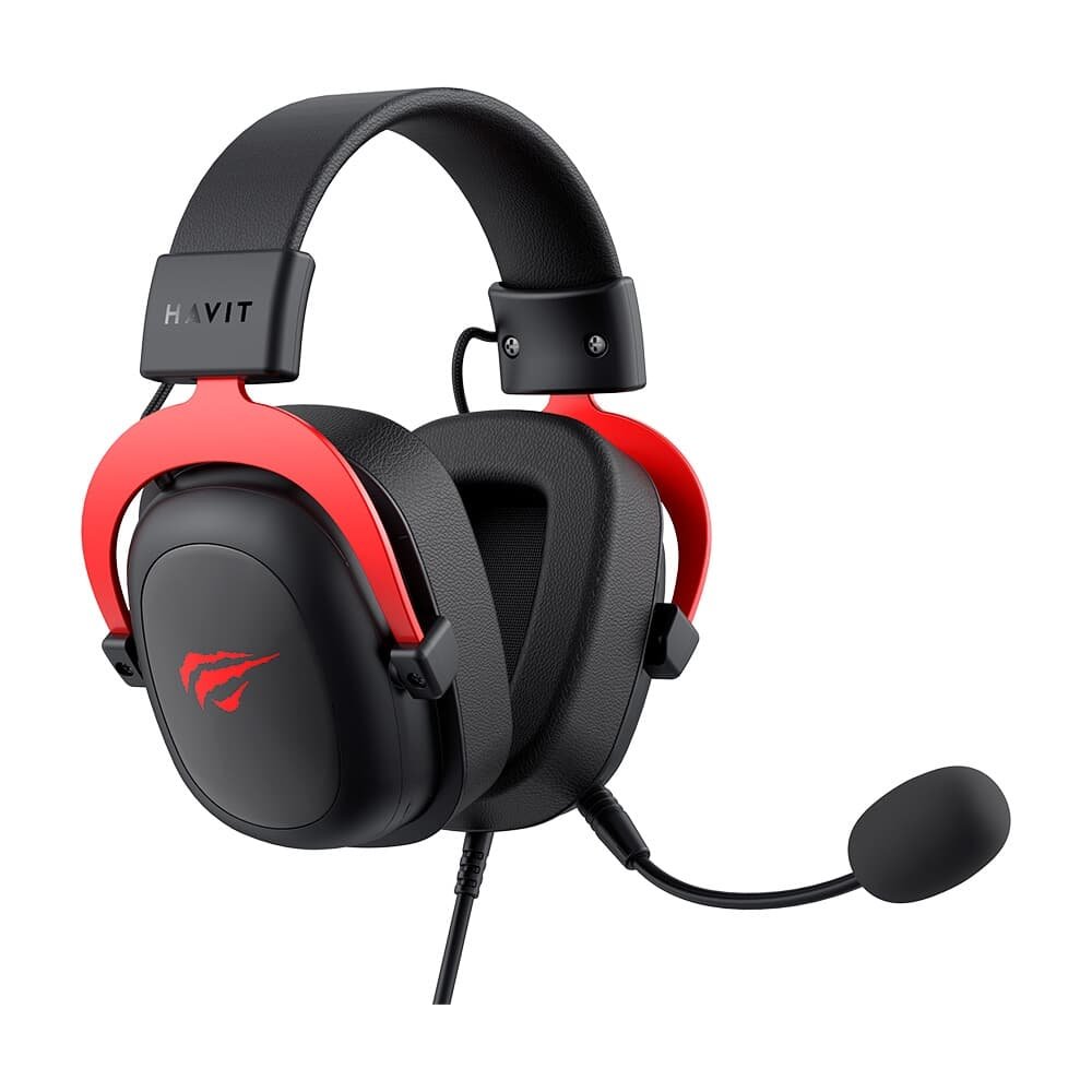 Headset Gamer Havit H2002d, Drive 53mm , 3.5mm, Preto e Vermelho