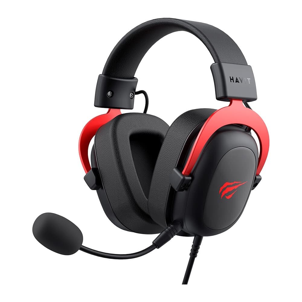 Headset Gamer Havit H2002d, Drive 53mm , 3.5mm, Preto e Vermelho