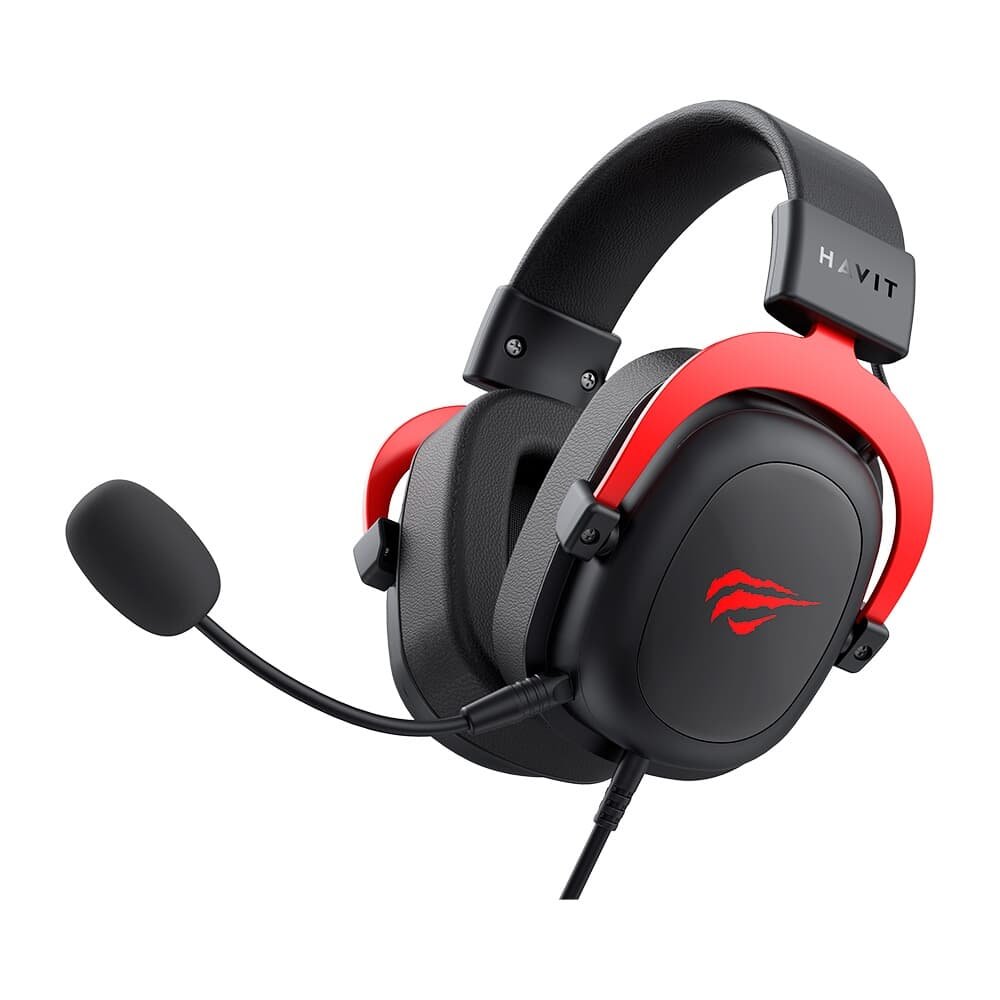 Headset Gamer Havit H2002d, Drive 53mm , 3.5mm, Preto e Vermelho