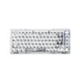 Teclado Mecânico Gamer Machenike K500f-B81 CRYSTAL, 75%, Switch Crystal Tátil Hot-Swappable, Branco Transpar4ente - K500F-B81 WH BX