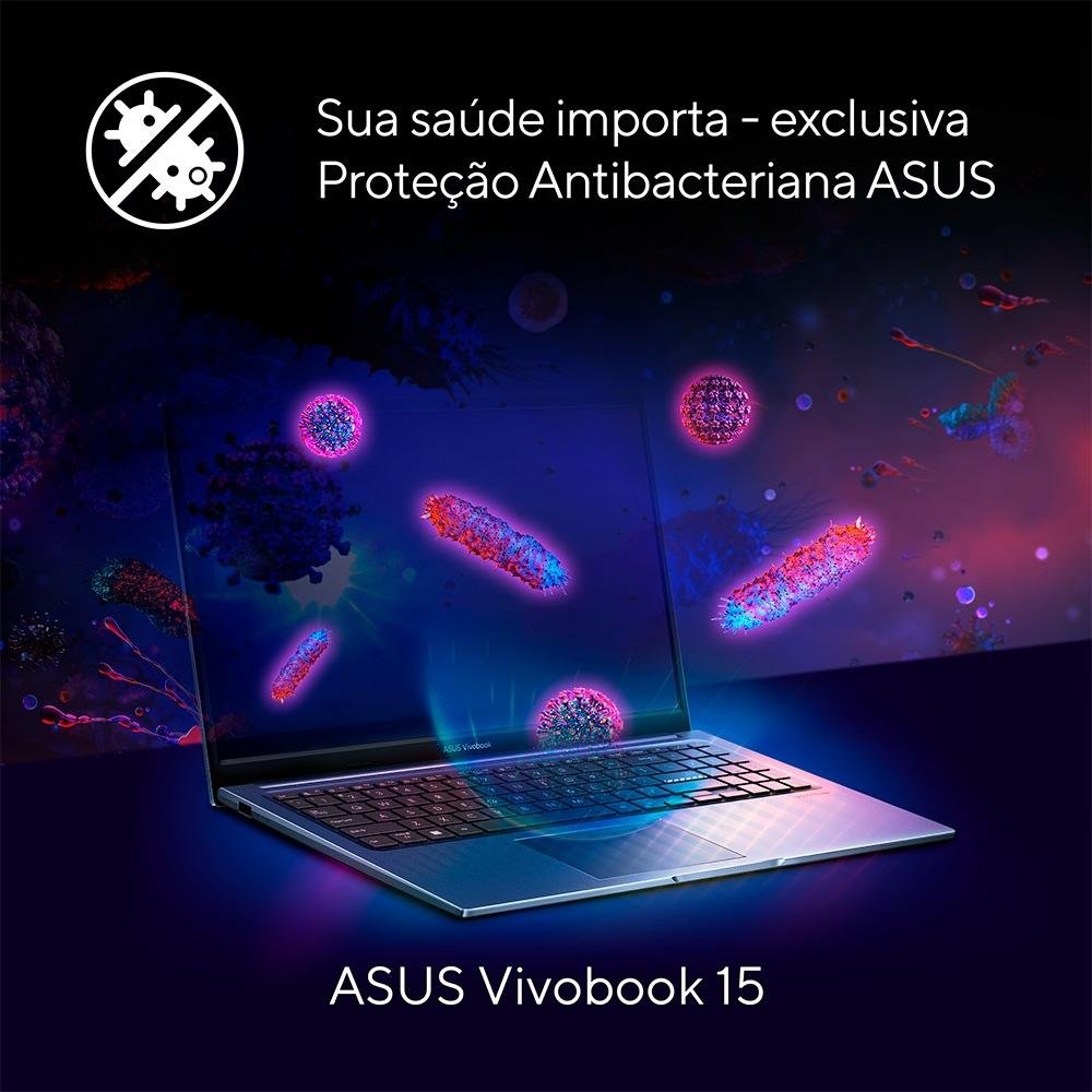 Notebook ASUS Vivobook 15, Intel Core i5 1235U, 8GB RAM, SSD 256GB, 15.6", KeepOS, Quiet Blue, X1504ZA-NJ982