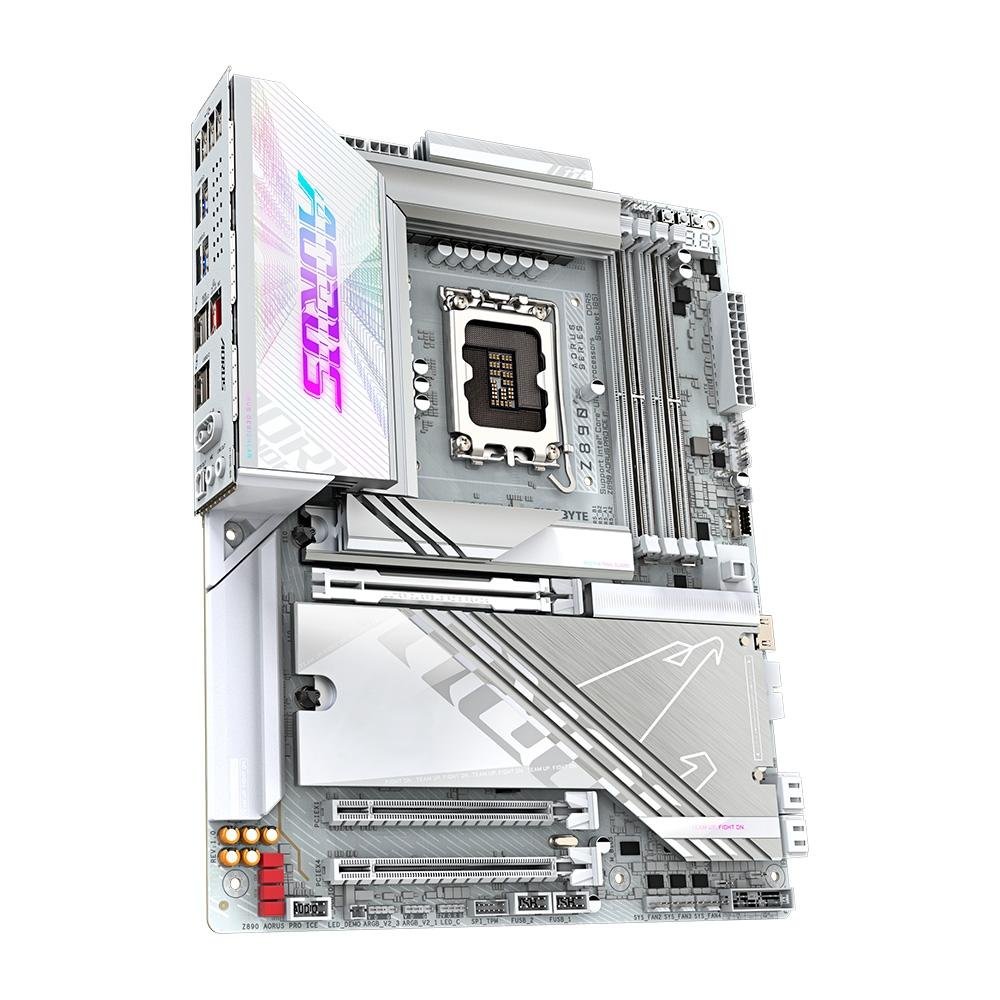 Placa-Mãe Gigabyte Z890 AORUS PRO ICE, Intel, ATX, DDR5, RGB, Wi-Fi 7, Bluetooth, Branco- Z890 AORUS PRO ICE Placa-Mãe Gigabyte Z890 AORUS PRO ICE, Intel, ATX, DDR5, RGB, Wi-Fi 7, Bluetooth, Branco- Z890 AORUS PRO ICE