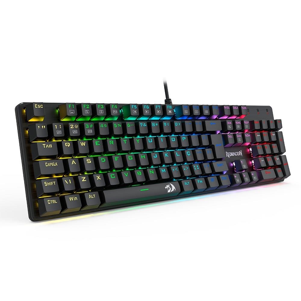Teclado Mecânico Gamer Redragon Sindri, Rainbow, Preto - K671 (PT-BROWN) Teclado Mecânico Gamer Redragon Sindri, Rainbow, Preto - K671 (PT-BROWN)