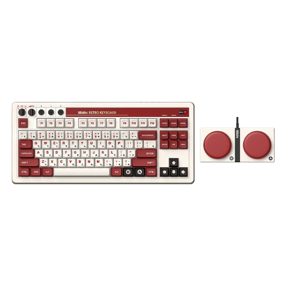 Teclado Mecânico 8BitDo Fami Edition Bluetooth 2.4G USB-C Branco