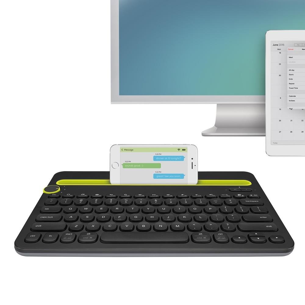 Teclado sem fio Logitech K480 com Suporte Integrado para Smartphone e Tablet, Bluetooth Easy-Switch para 3 dispositivos - 920-006348 Teclado sem fio Logitech K480 com Suporte Integrado para Smartphone e Tablet, Bluetooth Easy-Switch para 3 dispositivos - 920-006348