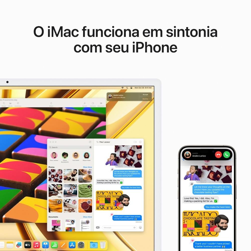 iMac Apple Tela Retina 24" 4.5K, Chip M4, CPU 10 Núcleos, GPU 10 Núcleos, Neural Engine de 16 Núcleos, 16GB RAM, SSD 512GB, Rosa - MWV53BZ/A