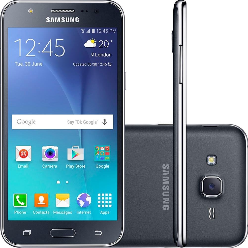 Smartphone Samsung Galaxy J5 Duos SM-J500M/DS, Quad Core, Android 5.1, Tela 5, 16GB, 13MP, 4G, Dual TIM Music Preto Smartphone Samsung Galaxy J5 Duos SM-J500M/DS, Quad Core, Android 5.1, Tela 5, 16GB, 13MP, 4G, Dual TIM Music Preto