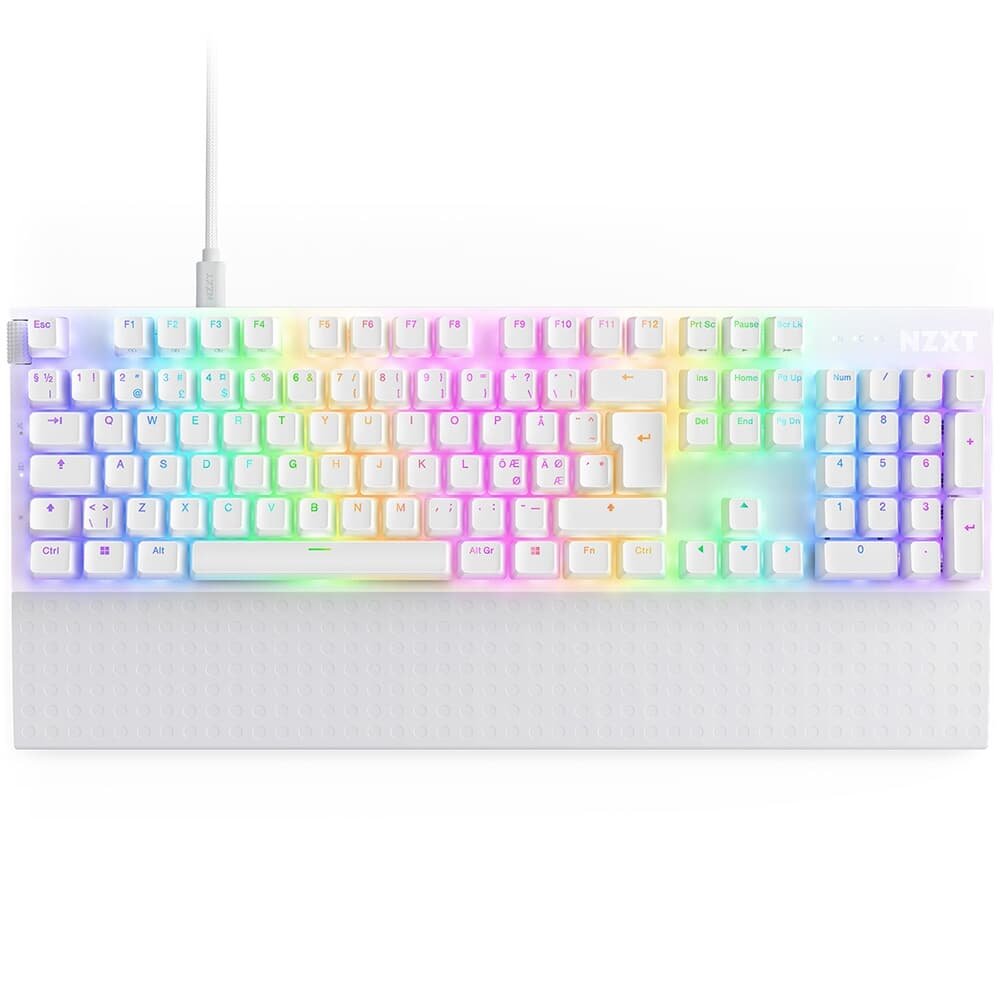 NZXT ゲーミングキーボード マウス セット ホワイト Teclado Óptico Gamer NZXT RGB 8000Hz | KaBuM!
