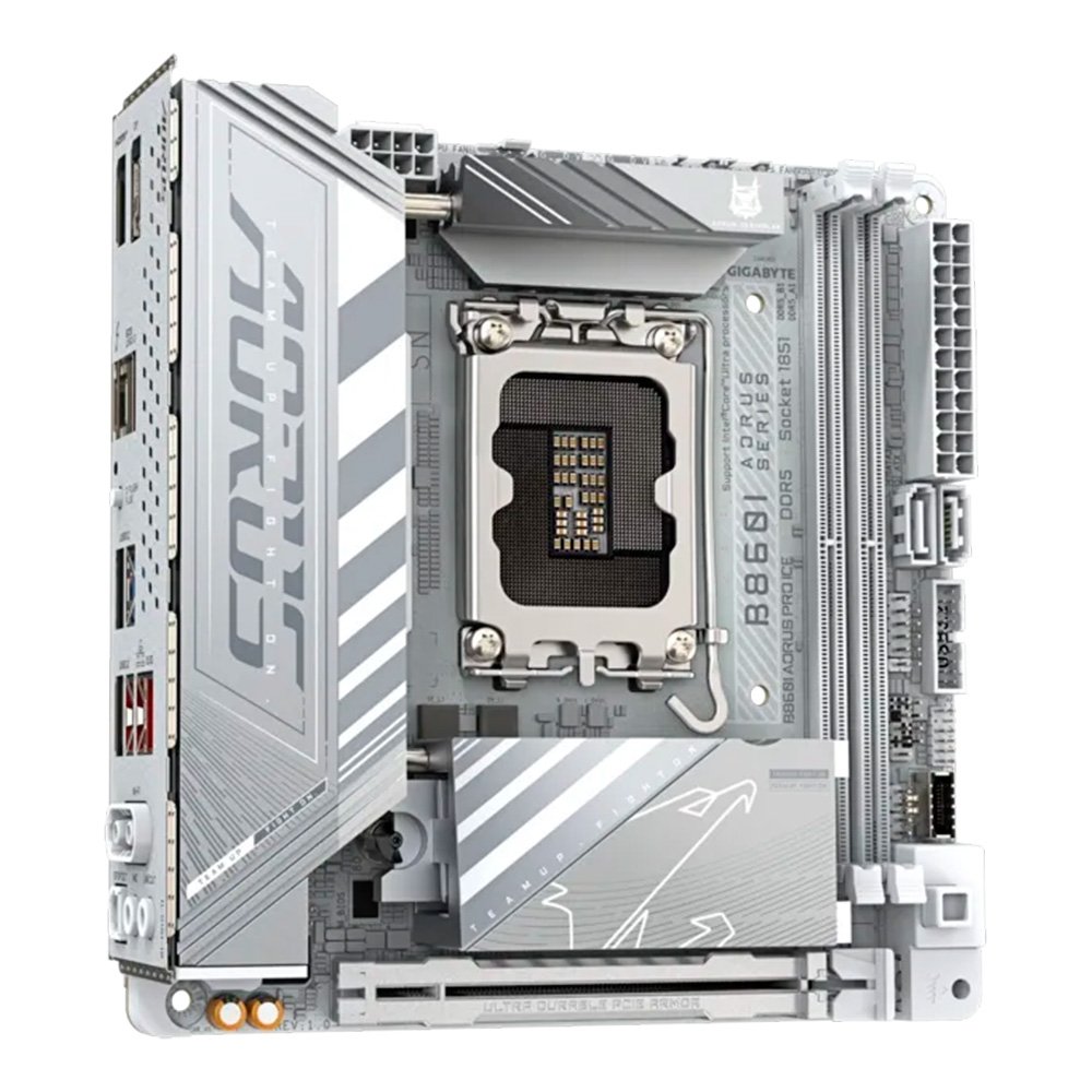 Placa Mãe Gigabyte B860I AORUS PRO ICE, Intel, Mini ITX, DDR5, Wi-Fi 7, Bluetooth, Branca - B86IPRE-00