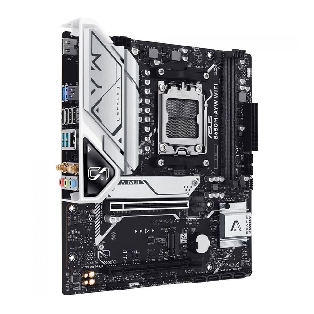 Placa Mãe ASUS B650M-AYW Wi-Fi, AM5, mATX, DDR5, Wi-fi, Bluetooth - 90MB1KI0-M0EAY0