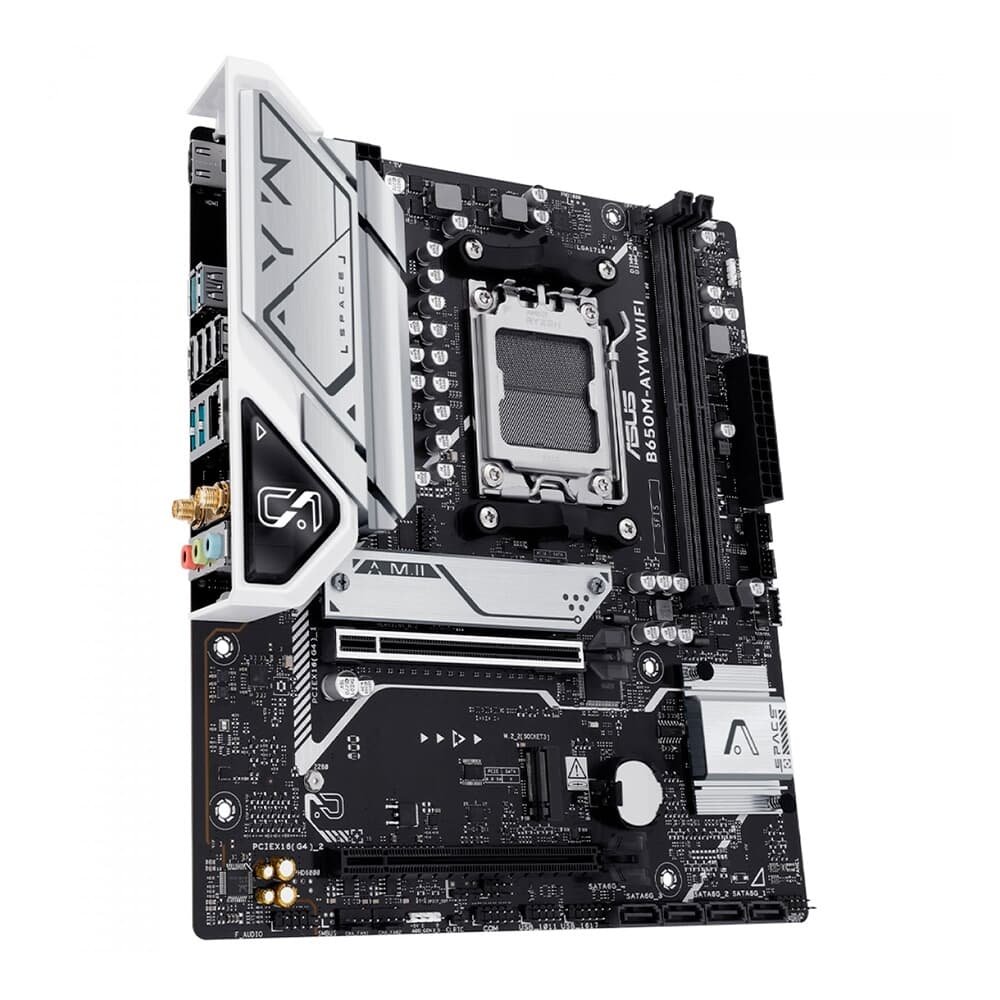 Placa Mãe ASUS B650M-AYW Wi-Fi, AM5, mATX, DDR5, Wi-fi, Bluetooth - 90MB1KI0-M0EAY0