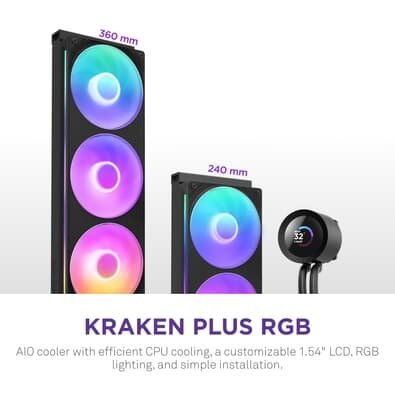 Water Cooler NZXT Kraken 240, 240mm RGB | KaBuM!