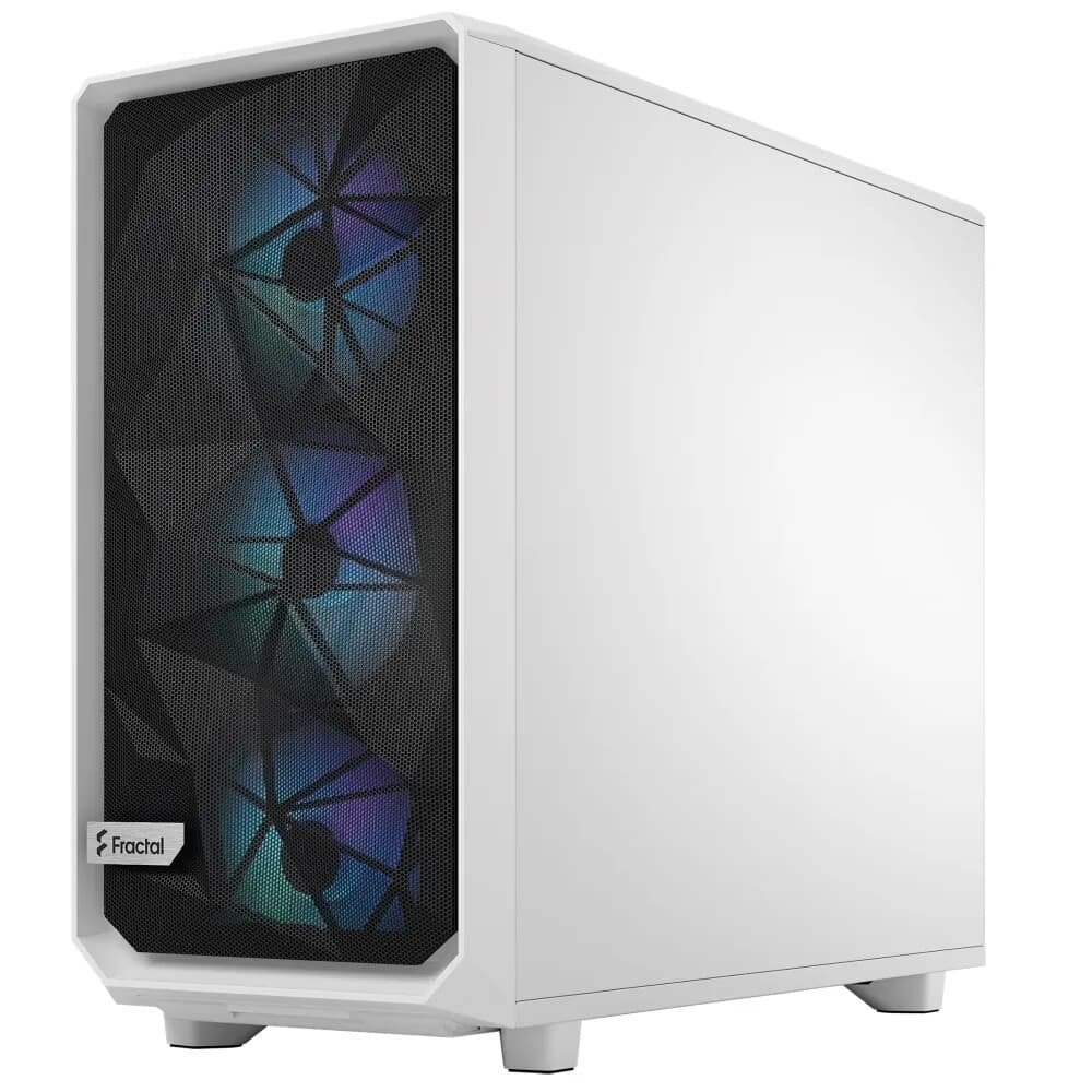 Gabinete Gamer Fractal Design Meshify 2 RGB, E-ATX, Mid Tower, Lateral em Vidro, Branco - FD-C-MES2A-08 Gabinete Gamer Fractal Design Meshify 2 RGB, E-ATX, Mid Tower, Lateral em Vidro, Branco - FD-C-MES2A-08
