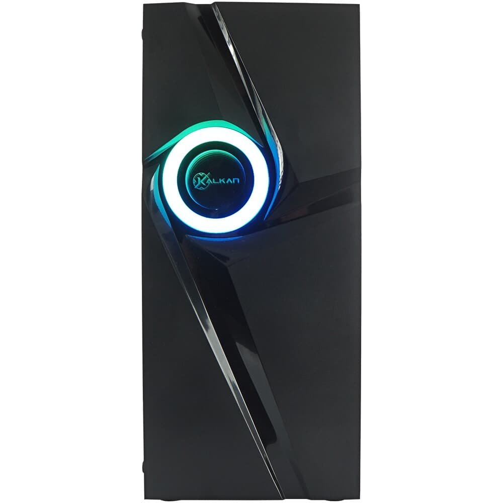 Gabinete Gamer Kalkan Muspel, Mid Tower, ATX, Lateral em Vidro Temperado, Sem FANs, Preto - KLK00035