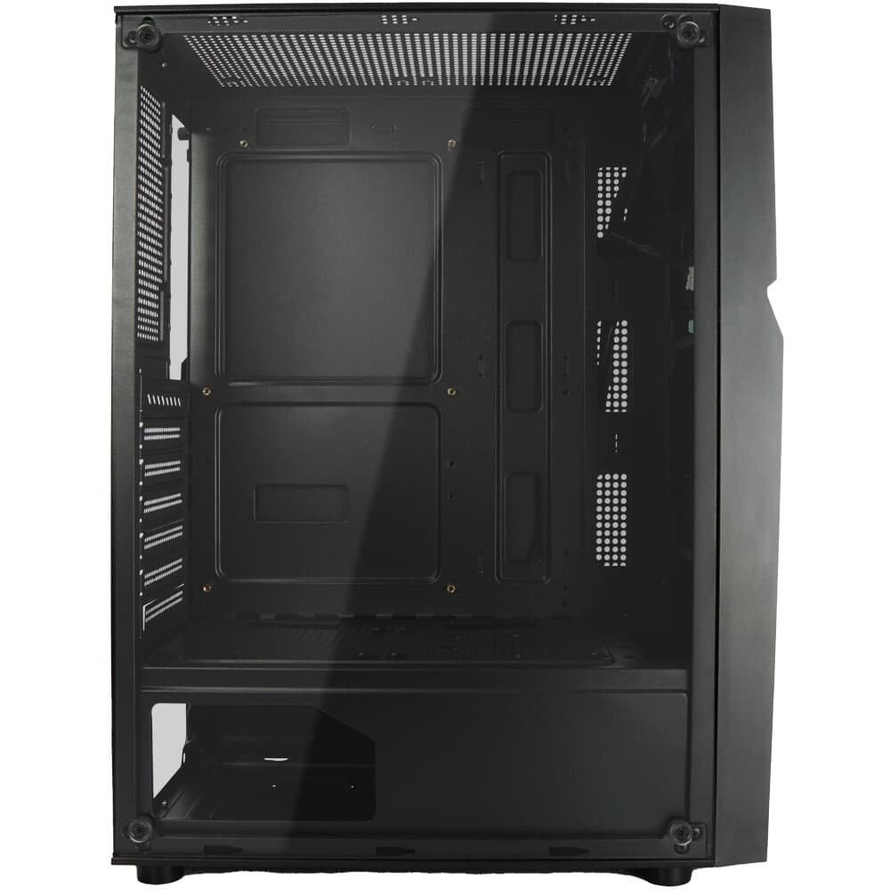 Gabinete Gamer Kalkan Muspel, Mid Tower, ATX, Lateral em Vidro Temperado, Sem FANs, Preto - KLK00035