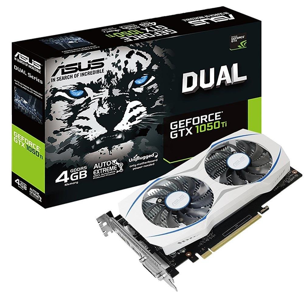 Placa de Video VGA NVIDIA ASUS GeForce GTX 1050TI 4GB GDDR5,128Bits,Auto-Extreme,dupla ventoinha,Super Alloy Power II,DVI/HDMI/DP - DUAL-GTX1050TI-4G Placa de Video VGA NVIDIA ASUS GeForce GTX 1050TI 4GB GDDR5,128Bits,Auto-Extreme,dupla ventoinha,Super Alloy Power II,DVI/HDMI/DP - DUAL-GTX1050TI-4G