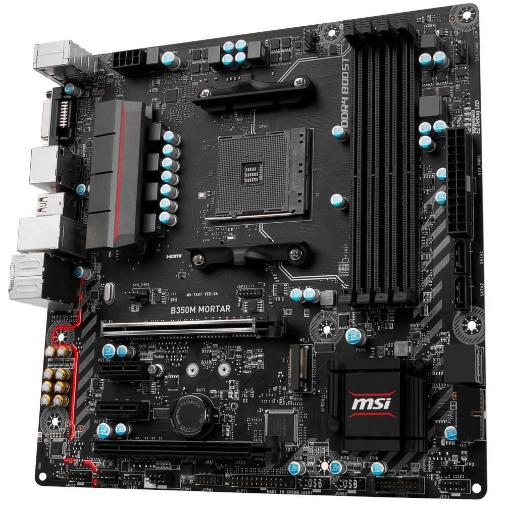 Placa-Mãe MSI p/ AMD AM4 mATX B350M MORTAR DDR4 Placa-Mãe MSI p/ AMD AM4 mATX B350M MORTAR DDR4